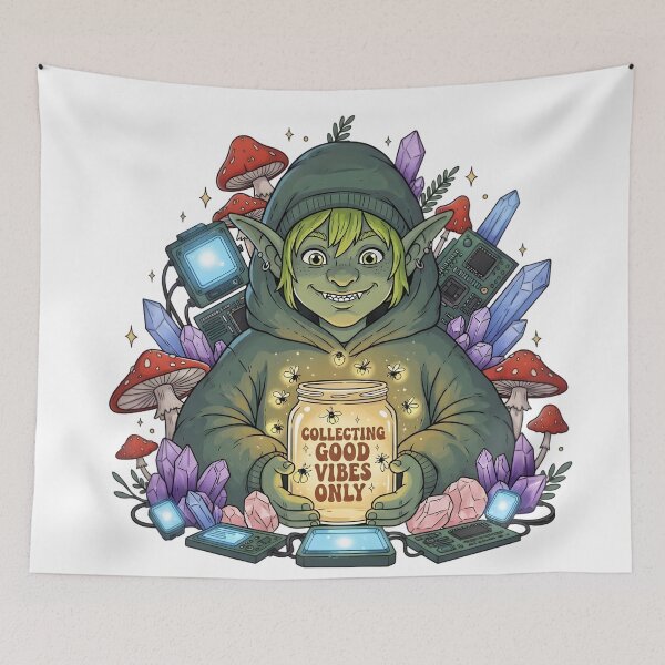 Item preview, Collecting Good Vibes Only - Goblincore Aesthetic Goblin Mode Art designed and sold by AnnDesignStudio.