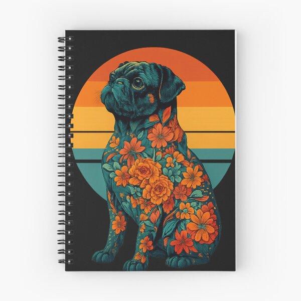 Item preview, Floral Retro Pug Art – Vibrant Psychedelic pug Design designed and sold by THISPUGVIBE.