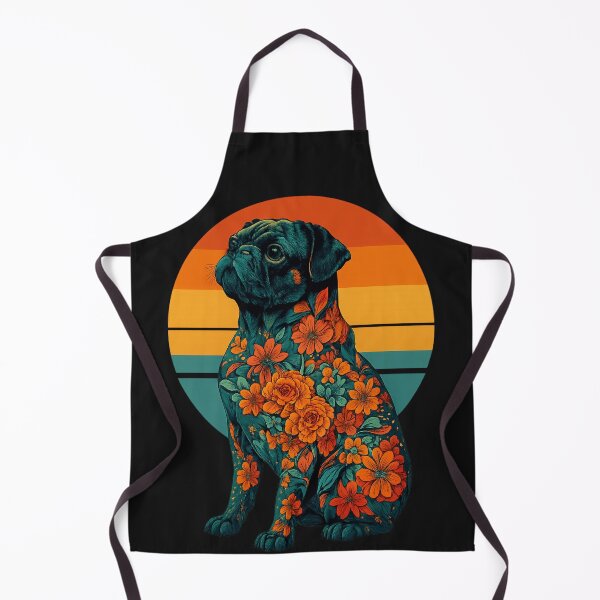 Item preview, Floral Retro Pug Art – Vibrant Psychedelic pug Design designed and sold by THISPUGVIBE.