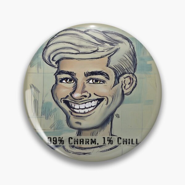 Item preview, 99% Charm, 1% Chill Retro Caricature Guy designed and sold by gleefulme.