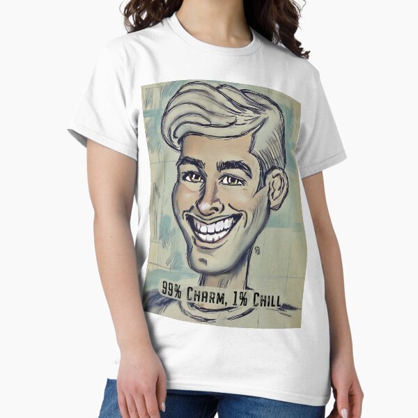Item preview, 99% Charm, 1% Chill Retro Caricature Guy designed and sold by gleefulme.
