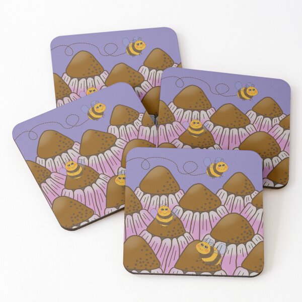 Item preview, Busy bees with Echinacea coneflowers designed and sold by OhNoNotAgain42.
