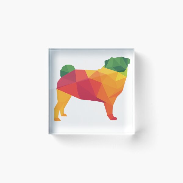 Item preview, Geometric Polygon Pug – Bold Modern pug Art designed and sold by THISPUGVIBE.