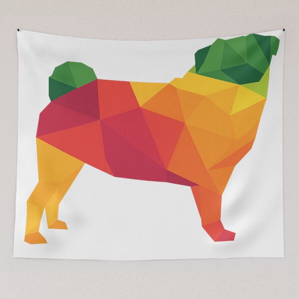Item preview, Geometric Polygon Pug – Bold Modern pug Art designed and sold by THISPUGVIBE.