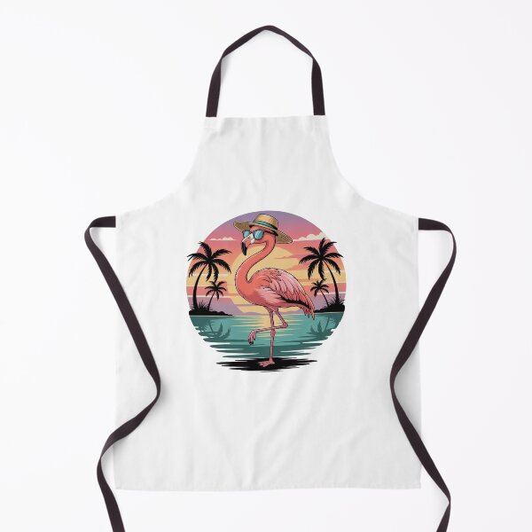 Item preview, Trendy Funny Tropical Pink Flamingo at Sunset with Palm Trees designed and sold by SOUFIANE1991.