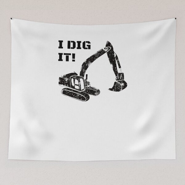 Item preview, I Dig It Digger Funny Cute Backhoe Bulldozer Black designed and sold by KNUXX Shop.