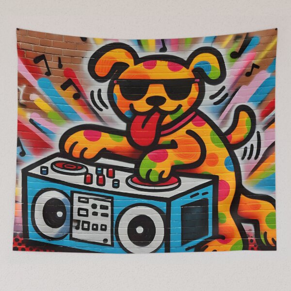 Item preview, Pop Art Dj Dog Dancing Pet designed and sold by vaninochu.