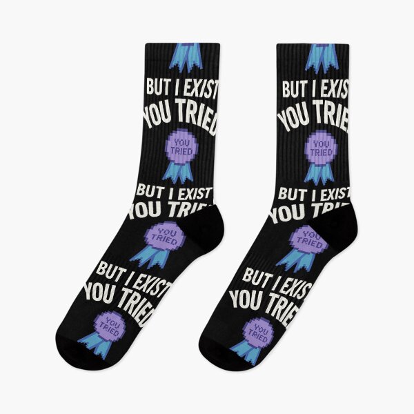 Item preview, You Tried But I Exist – Sarcastic Pixel Ribbon T-Shirt designed and sold by TeeTimeTreasure.