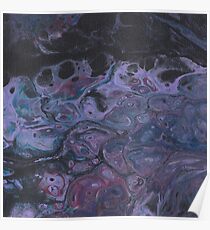 In The Still Of The Night Acrylic Pour Painting Poster