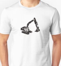 Digger Construction Funny Cute Backhoe Bulldozer Black Unisex T-Shirt