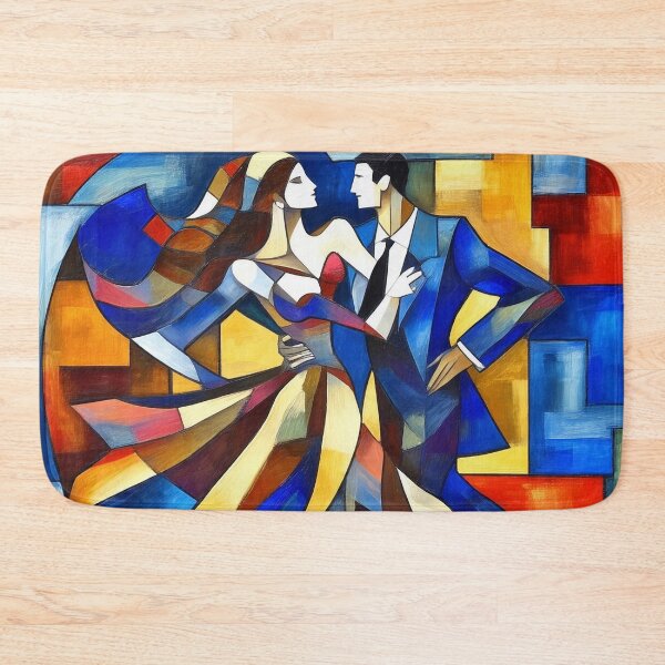 Item preview, A vibrant abstract painting of a dancing couple designed and sold by VividPlush.
