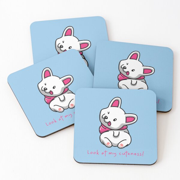 Item preview, Look at my Cuteness White and Pink Cartoon Dog designed and sold by AM-Storefront.