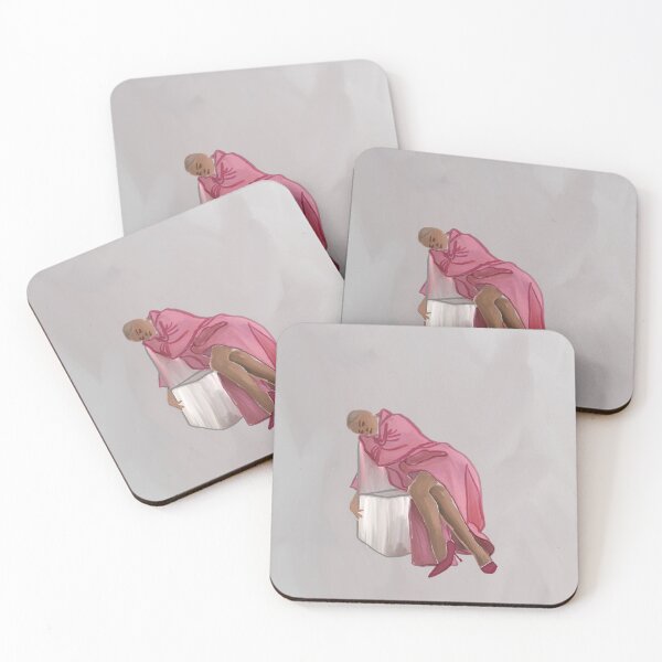 Item preview, Tired lady in pink coat designed and sold by MilaMerlini.