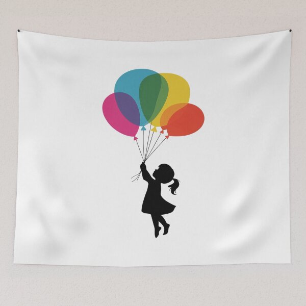 Item preview, Trendy Whimsical Girl with Balloons designed and sold by SOUFIANE1991.