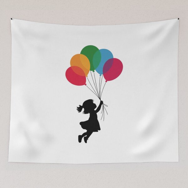 Item preview, Trendy Whimsical Girl with Balloons designed and sold by SOUFIANE1991.