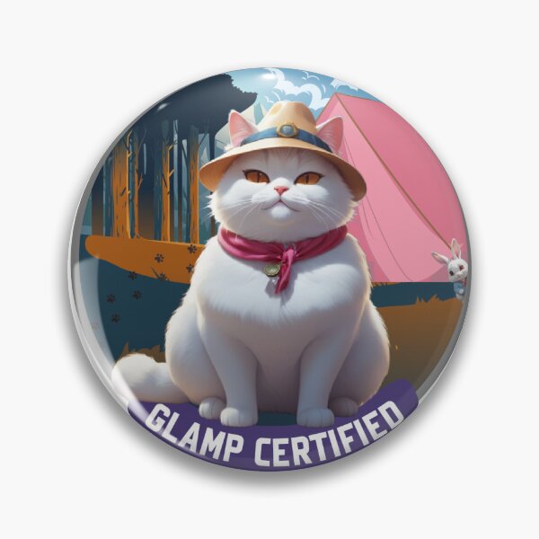 Item preview, Glamp Certified Wilderness Cat Sticker designed and sold by Tori Chiarello Designs.