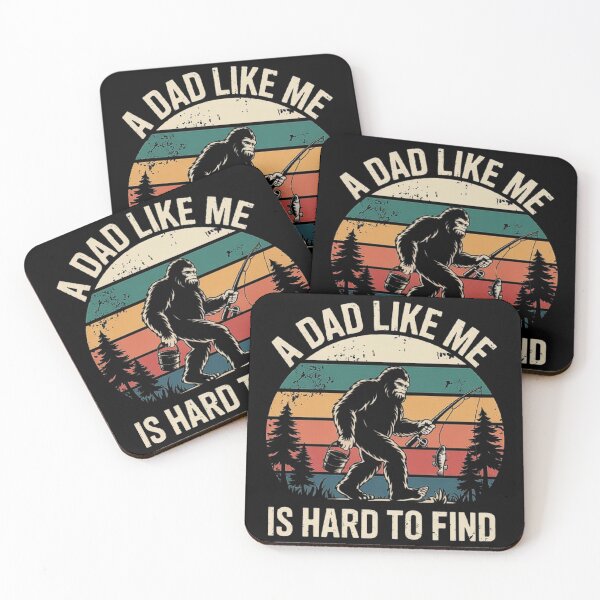Item preview, A Dad Like Me Is Hard to Find – Funny Fishing Bigfoot Retro Sunset designed and sold by love3617.