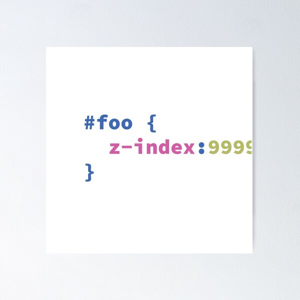 Artikel-Vorschau von CSS Z-Index Entwickler-Meme, designt und verkauft von stackovercool.