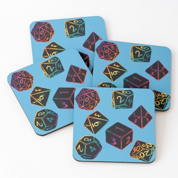 Item preview, Dark Mode Rainbow Text Dice designed and sold by Ivorycrow.