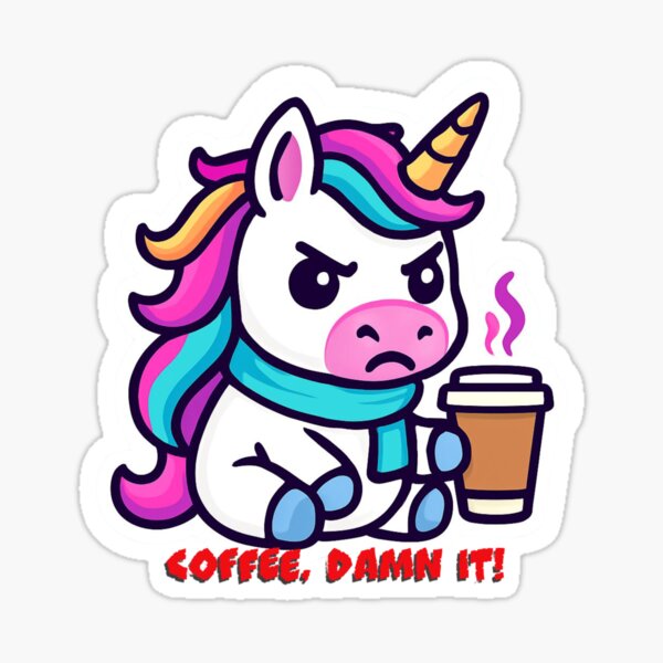 Item preview, Coffee Damn It Grumpy Unicorn designed and sold by Tiel05.