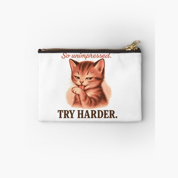 Item preview, So Unimpressed - TRY HARDER - Cat Retro Ad designed and sold by QuirkBeasts.