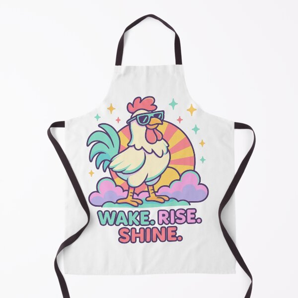 Item preview, Wake. Rise. Shine. – Rooster Shirt, Motivational Vaporwave Cartoon Design designed and sold by LEO Vaporwave.