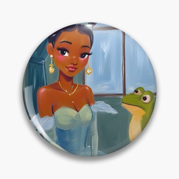 Item preview, Princess Tiana in a blue dress and the frog designed and sold by Dream Magic Co.