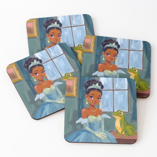 Item preview, Princess Tiana in a blue dress and the frog designed and sold by Dream Magic Co.