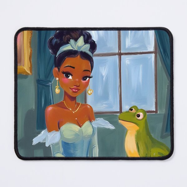 Item preview, Princess Tiana in a blue dress and the frog designed and sold by Dream Magic Co.