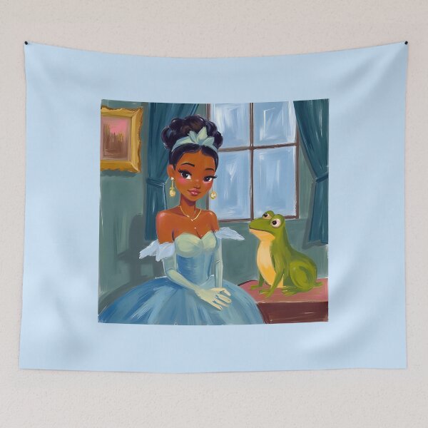 Item preview, Princess Tiana in a blue dress and the frog designed and sold by Dream Magic Co.