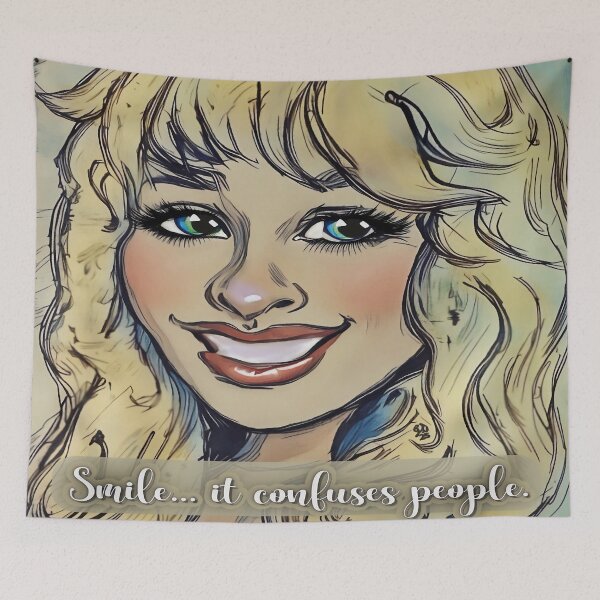 Item preview, Smile It Confuses People Retro Girl Art designed and sold by gleefulme.