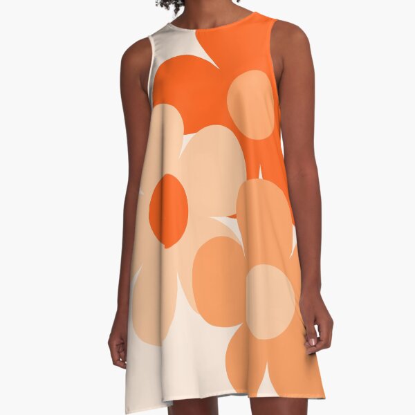 Item preview, 60's Flower Power Pop Flowers in Orange and Cream designed and sold by MellowCat.
