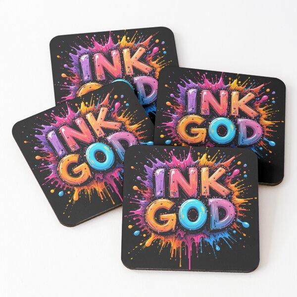 Item preview, INK GOD - Bold Pop Art Typography with Explosive Color Splatters designed and sold by BrushRushX.
