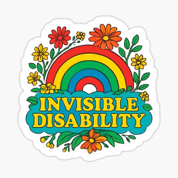 Item preview, Invisible Disability Bright Floral Rainbow designed and sold by Tiel05.