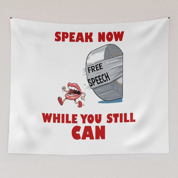 Item preview, Speak Now Free Speech Protest Flair designed and sold by ProtestThreads.