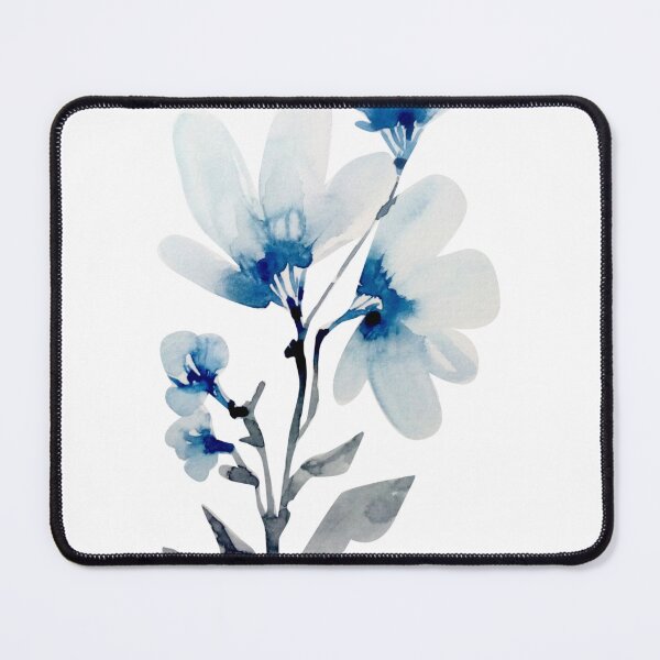 Item preview, Indigo, gray, watercolor flowers designed and sold by Kara Draws.