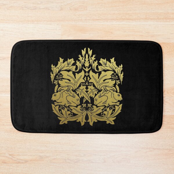 Item preview, William Morris Rabbit and Bird Gold and Black designed and sold by Pixelchicken.