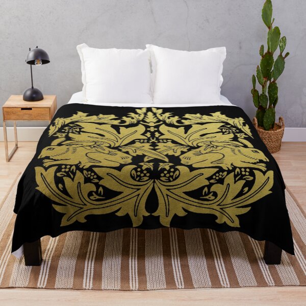 Item preview, William Morris Rabbit and Bird Gold and Black designed and sold by Pixelchicken.