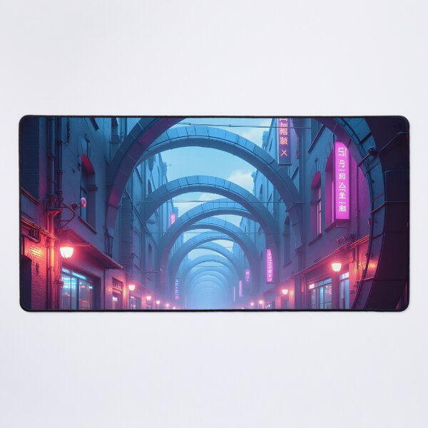 Item preview, Neon Gateway: A Futuristic Urban Passage designed and sold by oanaunciuleanu.