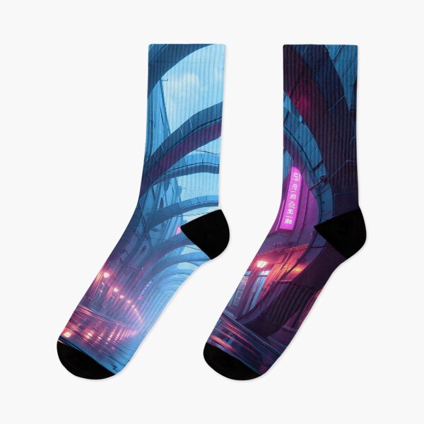 Item preview, Neon Gateway: A Futuristic Urban Passage designed and sold by oanaunciuleanu.