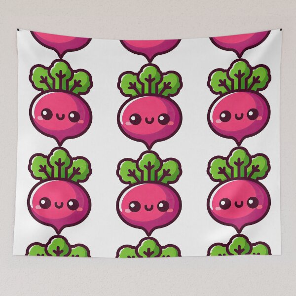 Item preview, Smiling Kawaii Beetroot Cartoon Vegetable Design designed and sold by ArtfulWeave.
