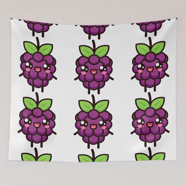 Item preview, Cute Kawaii Blackberry Cartoon Fruit Character designed and sold by ArtfulWeave.
