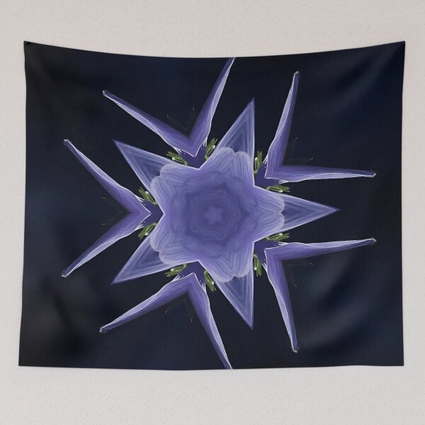 Item preview, 21 Petal Bloom: Purple Flower Mandala with Blue and White Petals designed and sold by POETTICA.