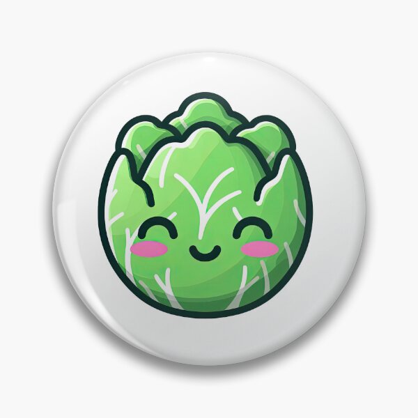 Item preview, Smiling Kawaii Cabbage Cartoon Vegetable Character designed and sold by ArtfulWeave.