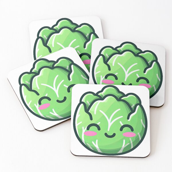 Item preview, Smiling Kawaii Cabbage Cartoon Vegetable Character designed and sold by ArtfulWeave.