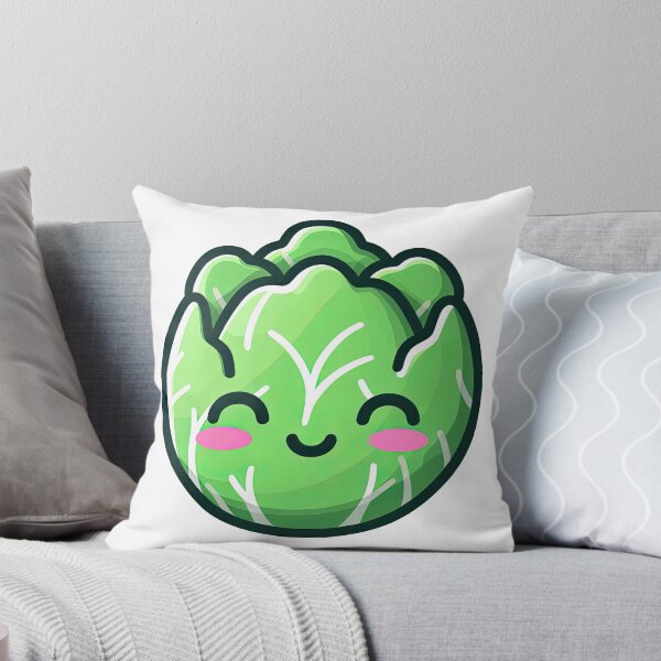 Item preview, Smiling Kawaii Cabbage Cartoon Vegetable Character designed and sold by ArtfulWeave.