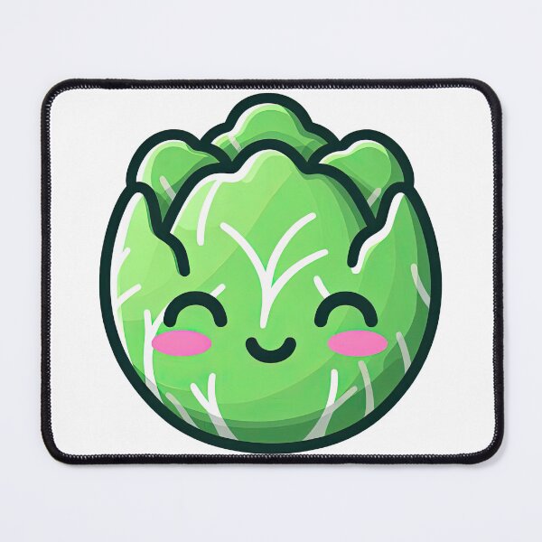 Item preview, Smiling Kawaii Cabbage Cartoon Vegetable Character designed and sold by ArtfulWeave.