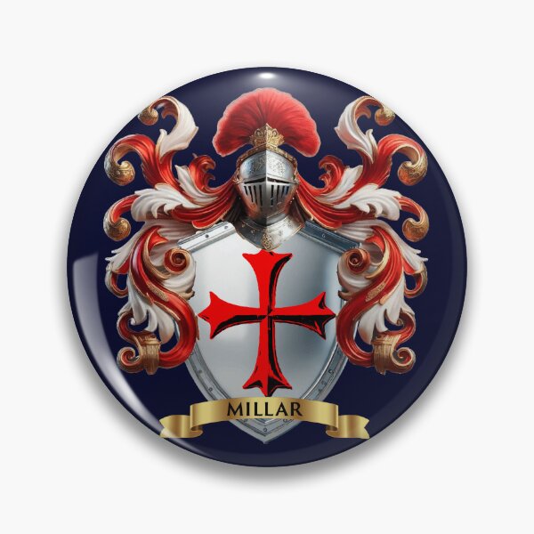 Item preview, Miller Family Crest – Scottish Heritage Red Cross Shield designed and sold by Highlandkings.