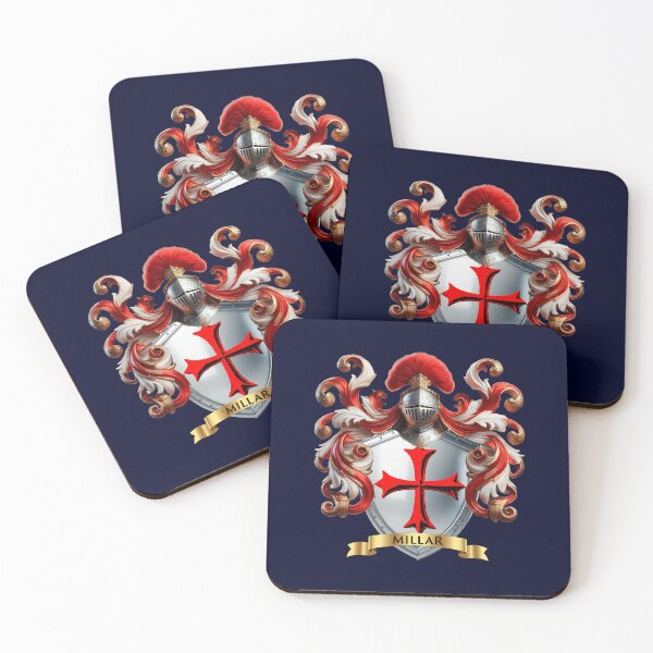 Item preview, Miller Family Crest – Scottish Heritage Red Cross Shield designed and sold by Highlandkings.