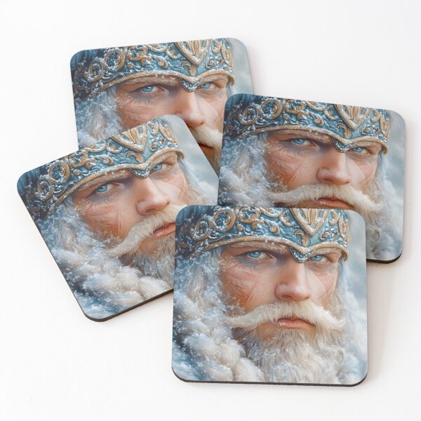 Item preview, Majestic Winter King with Icy Blue Gaze in Snow designed and sold by Artessie.